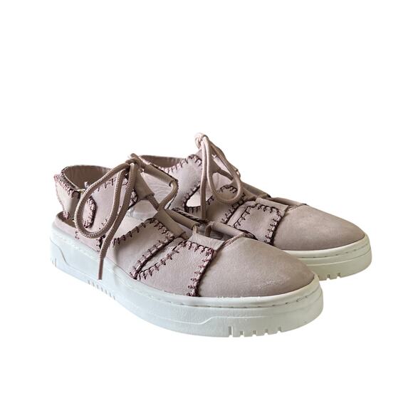 Free People Shoes - FREE PEOPLE Thirty Love Cut Away Sneakers Pink White Sz 9 Adjustable Lace Up